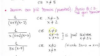 Condizioni di esistenza delle frazioni algebriche [upl. by Eiryt328]