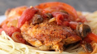 Chicken Cacciatore Hunter Style Chicken Easy Italian American Recipe [upl. by Elam]