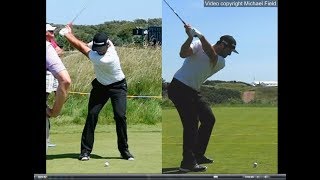 Jon Rahm golf swing  Long Iron faceon amp downtheline July 2017 [upl. by Mccowyn]