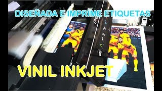 Vinil adhesivo IMPRIMIBLE para impresoras INKJET [upl. by Luckin]