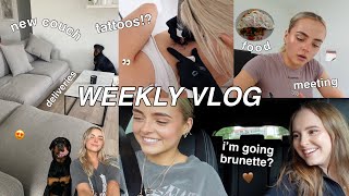 WEEKLY VLOG  MORE TATTOOS  NEW COUCH  GOING BRUNETTE  INDEPENDENCE  BOXING  Conagh Kathleen [upl. by Holmun]