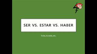 Ser vs Estar vs Haber [upl. by Nylyram445]