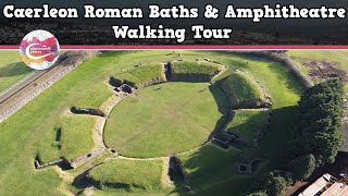 CAERLEON ROMAN BATHS amp AMPHITHEATRE WALES  Walking Tour  Pinned on Places [upl. by Mccarty]