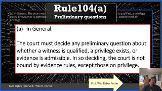 Federal Rules of Evidence FRE Rule 104  Preliminary questions [upl. by Stockwell40]