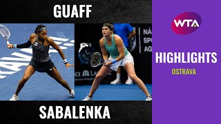 Coco Gauff vs Aryna Sabalenka  2020 Ostrava Second Round  WTA Highlights [upl. by Orsola]