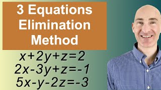 Solving Systems of 3 Equations Elimination [upl. by Weisman]