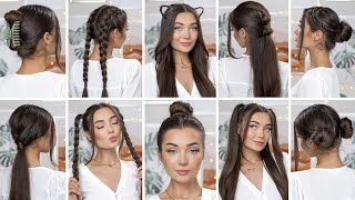 10 EASY HEATLESS BACK TO SCHOOL HAIRSTYLES [upl. by Weinman]