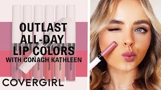 Conagh Kathleen’s Tutorial of Outlast AllDay Lip Colors  COVERGIRL Shorts [upl. by Nadabus]