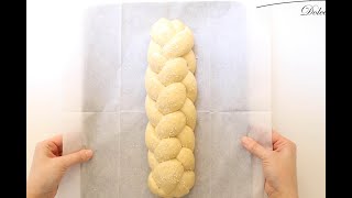 TRESSAGE FACILE de Brioche ou Pain à 4 Branches  EASY Challah Shaping 4 Strand Braiding Technique [upl. by Gianni297]