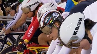 Womens Keirin Final  2014 Track Cycling World Cup  London [upl. by Varipapa723]