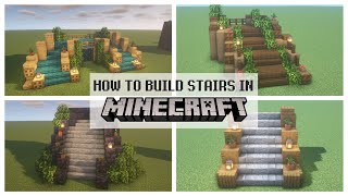 How To Build Stairs in Minecraft  6 Designs Easy Minecraft Build Tutorial [upl. by Stephana]