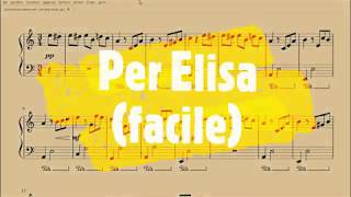 Per Elisa  Spartito gratis per pianoforte facile [upl. by Omrellig]