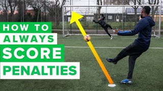 HOW TO ALWAYS SCORE PENALTIES  Penalty kick tutorial [upl. by Norty894]