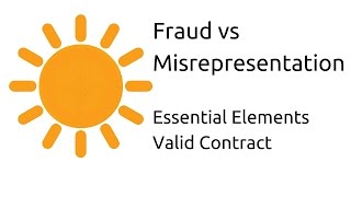 Fraud vs Misrepresentation  Other Essential Elements of a Valid Contract  CA CPT  CS amp CMA [upl. by Elisabet]