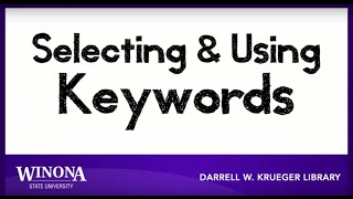 Selecting amp Using Keywords [upl. by Oicnoel]