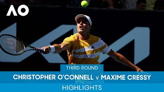 Christopher OConnell v Maxime Cressy Highlights 3R  Australian Open 2022 [upl. by Hgielanna]