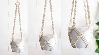 DIY Easy Macrame Plant Hanger  Macrame Plant Hanger Tutorial [upl. by Albright584]